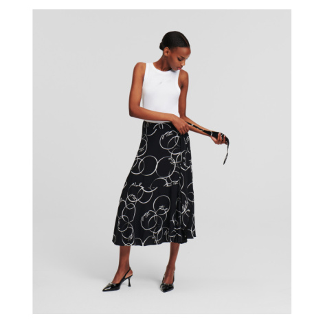 Sukňa Karl Lagerfeld Printed Wrap Skirt Circle Aop Black/White