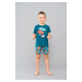 Boys' pyjamas Crab, short sleeves, shorts - teal/print