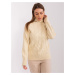 Light beige women's sweater with cables