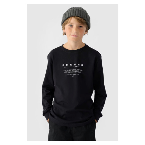 Tričko S Dlhým Rukávom Pre Chlapca S Potlačou Regular 4F 4FJWAW24TLO