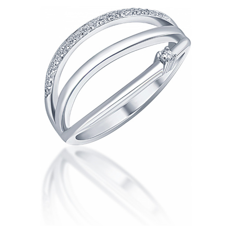 JVD Elegantný strieborný prsteň so zirkónmi SVLR0393XH2BI 52 mm