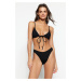 Trendyol Black Gippie High Leg Bikini Bottoms