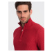 Červený pánsky sveter s golierom Ombre Clothing