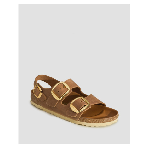 Dámske Hnedé Sandály Birkenstock Milano Big Buckle Oiled Leather Narrow