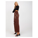 Dark brown wide sweatpants with chain