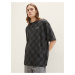 Čierne pánske kockované oversize tričko Tom Tailor Denim