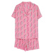 Trendyol Curve Pink Patterned Shirt Collar Woven Pajama Set