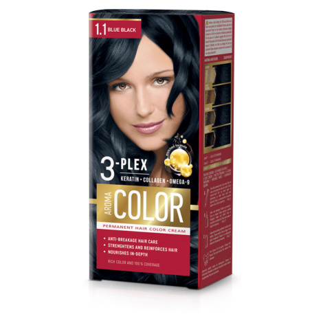Farba na vlasy - modro čierna č. 1.1 Aroma Color