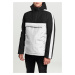 Men's pull-over jacket with hood white/black