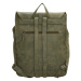Beagles Zelený objemný kožený batoh „Saint Tropez“ 12L