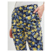 Žlto-modré dámske skrátené kvetované nohavice ORSAY