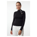 Trendyol Black Button Detailed Thin Knit Sweater