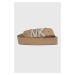 Obojstranný kožený opasok MICHAEL Michael Kors dámsky, hnedá farba