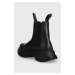 Kožené topánky chelsea Karl Lagerfeld LUNA dámske, čierna farba, na platforme, KL42944F