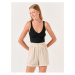 Jimmy Key Stones Loose Fit High Waist Weave Shorts
