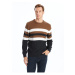 LC Waikiki Crew Neck Long Sleeve Striped Men's Knitwear Sweater