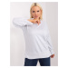 Light grey melange sweatshirt plus size with slits