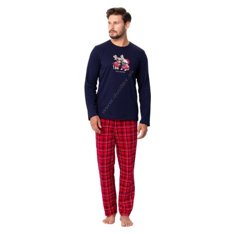 Hotberg(M-Max) Vianočné pyžamo Alek1390 1-tm.modra