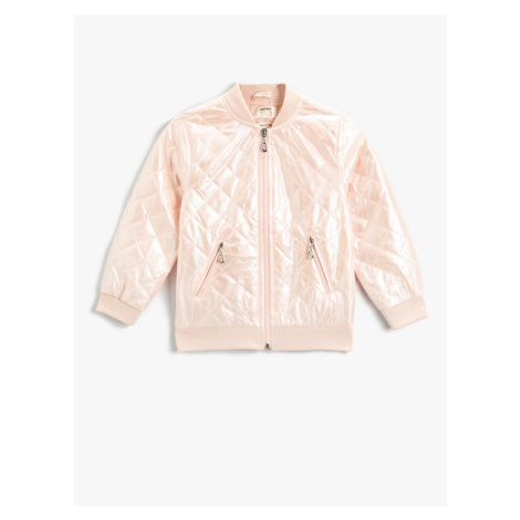 Koton Quilted Bomber Jacket Crew Neck