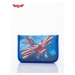 Blue school pencil case with Airplane motif