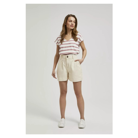 Women's linen shorts MOODO - light beige