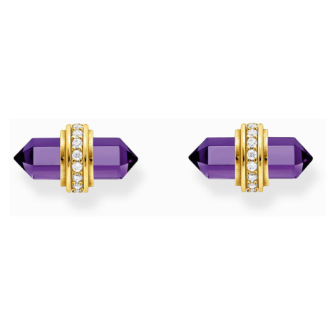 Thomas Sabo H2281-414-13 Gold stud earrings with violet onyx