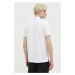 Bavlnené polo tričko HUGO biela farba,jednofarebné,50466182