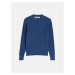 Sveter Trussardi Sweater Roundneck Pure Cotton Modrá
