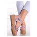 Svetlofialové platformové sandále s kamienkami Julie