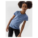 Girls' smooth T-shirt 4F - navy blue