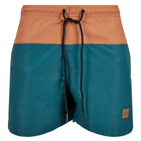 Men's Block Swimsuit Blue/Caramel Urban Classics