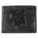 HL Luxusná kožená peňaženka 3D orol - čierna