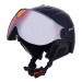 Lyžiarska prilba so štítom BLIZZARD Double Visor ski helmet, black matt, orange lens, mirror