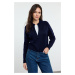 Trendyol Navy Blue Soft Texture Zippered Knitwear Cardigan