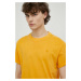 Bavlnené tričko G-Star Raw žltá farba, jednofarebné