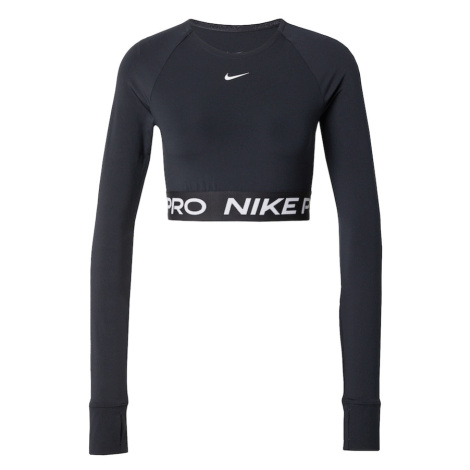 NIKE Funkčné tričko 'Pro'  čierna / biela