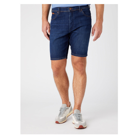 Tmavomodré pánske rifľové kraťasy Wrangler