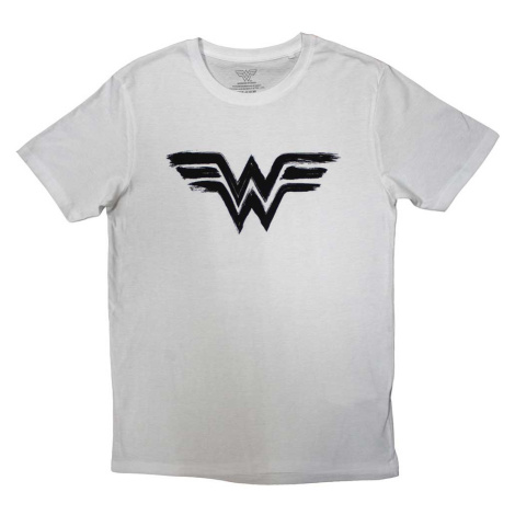 DC Comics tričko Wonder Woman - Black Paint Logo Biela