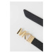 Obojstranný kožený opasok MICHAEL Michael Kors dámsky, čierna farba