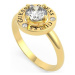 Guess Elegantný pozlátený prsteň s kryštálom UBR20047 54 mm