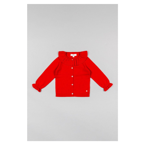 Detský sveter zippy červená farba, tenký
