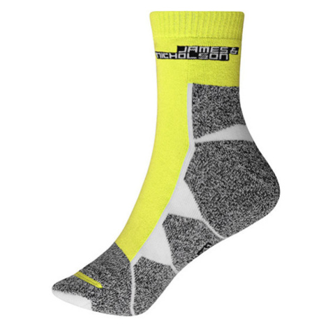 James&amp;Nicholson Unisex športové ponožky JN215 Bright Yellow