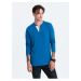 Modré pánske tričko s gombíkmi Ombre Clothing HENLEY