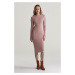 ŠATY GANT MINI CABLE KNIT DRESS DUSTY PINK