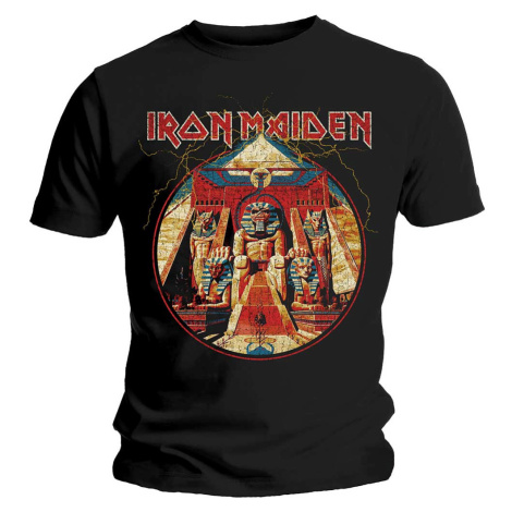 Iron Maiden tričko Iron Maiden tričko Powerslave Lightning Circle čierne Čierna