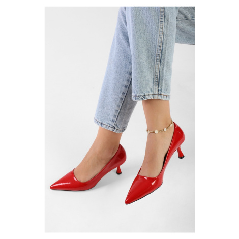 Shoeberry Women's Javier Red Patent Leather Stiletto