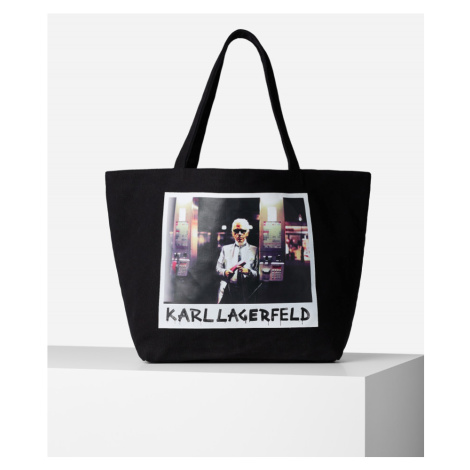 Kabelka Karl Lagerfeld Karl Archive Canvas Shopper Čierna