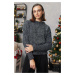 Trendyol Anthracite Glittery Knitted Sweater