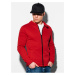 Červená pánska mikina na zips bez kapucne Ombre Clothing B1071
