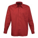 Premier Workwear Pánska košeľa s dlhým rukávom PR200 Burgundy -ca. Pantone 216